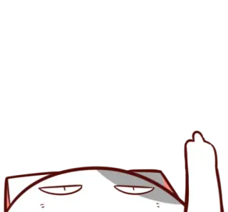 😸 a7432b12 gatto, dito medio, offensivo, cartone animato, gesto, atteggiamento telegram sticker