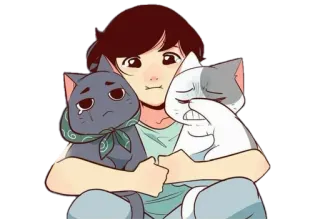 😸 b3fe3a89 gatto, animale domestico, gattino, triste, cartone animato, carino, ragazzo telegram sticker