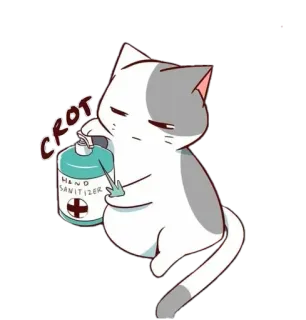 😸 b469e807 CKOT gatto, animale, gel disinfettante, cartone animato, carino, adesivo telegram sticker