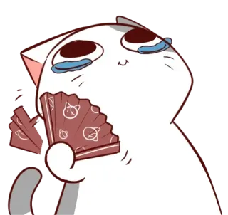 😸 fbc25fbb gatto, fan, piangere, cartone animato, triste telegram sticker