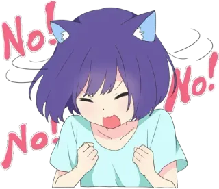👎 5aedb3ef No! no, denial, refusal, cartoon, anime telegram sticker
