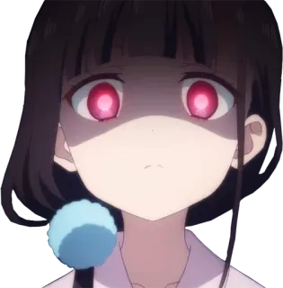 🤬 83c6ef3d anime, girl, creepy, red eyes, evil, manga, scary telegram sticker