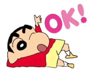 👍 a028d7c0 Shin-chan Nohara Crayon Shin-chan OK! anime, cartoon, ok, agree, confirmation, shin-chan telegram sticker
