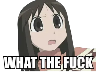 ❓ b1661f9e WHAT THE FUCK anime, swear word, offensive, meme, expression telegram sticker