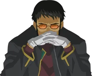 🤔 d0385a89 Gendo Ikari Neon Genesis Evangelion Gendo Ikari, Evangelion, anime, character, serious, glasses, pose telegram sticker