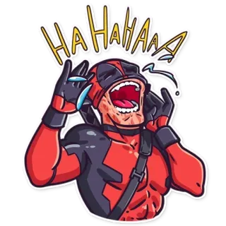 😂 e5b113a3 Deadpool HAHAHA Deadpool, Marvel, Superhero, Laughing, Humor, Comic book telegram sticker