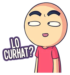 🤔 10aa772c LO CURHAT? meme, cartoon, question telegram sticker