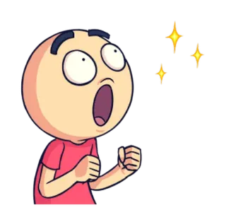 😯 bb1c9555 cartoon, surprised, excited, stars telegram sticker