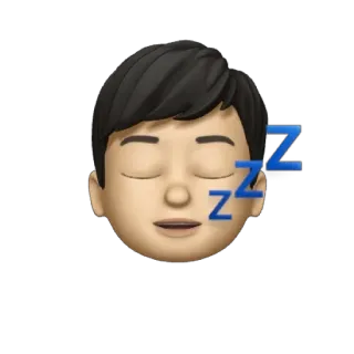 🫁 12badee4 dormir, zzz, cansado, memoji, emoji whatsapp sticker