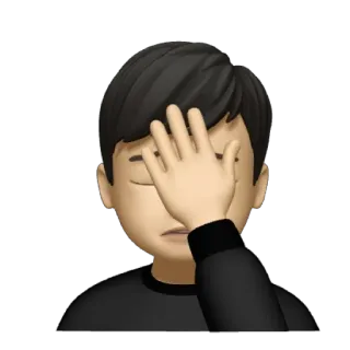 🫁 aba24396 Emoji, Facepalm, Decepción, Arrepentimiento, Frustración, Vergüenza, Reacción whatsapp sticker