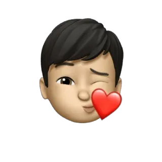 🫁 e9c3669c Avatar, Corazón, Emoji, Guiño whatsapp sticker
