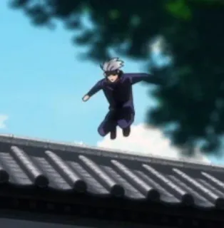 🕊 48ae3e55 Gojo Satoru Jujutsu Kaisen anime, manga, sorcerer, jumping, rooftop, gojo, gojo satoru telegram sticker