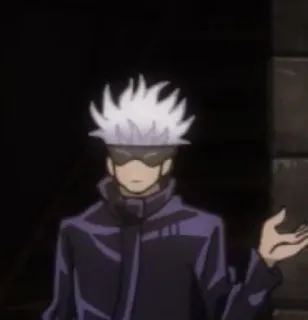 💁‍♂ c6042dab Gojo Satoru Jujutsu Kaisen anime, gojo satoru, jujutsu kaisen, shrugging, character, manga telegram sticker