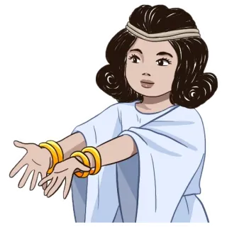 🤲 11d4d302 卡通, 女孩, 儿童, 珠宝, 插画, 古代 whatsapp sticker