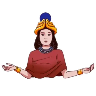 🤷‍♀️ 5797c324 角色, 女人, 卡通, 帽子, 插图, 项链 whatsapp sticker