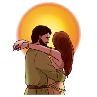 ❤️ fd4b4451 爱, 浪漫, 情侣, 拥抱, 爱意, 一起, 男人, 女人 whatsapp sticker