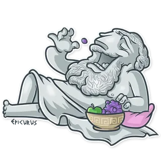 🍇 1ef4cc32 โบราณ, กรีก, นักปรัชญา, รูปปั้น, ผลไม้, องุ่น telegram sticker