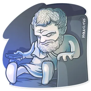 📺 d7683a51 Heraclitus HERACLITUS นักปรัชญา, การ์ตูน, ทีวี, กรีกโบราณ telegram sticker