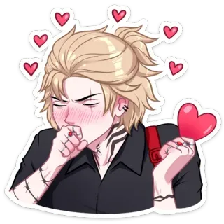 ❤️ d8f64a65 Anime, Liefde, Harten, Blozen, Cartoon, Affectie telegram sticker