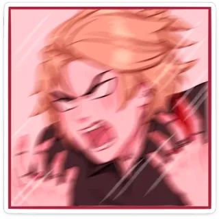 😠 5bcc3c5a enojado, anime, frustrado, gritando, dibujos animados, personaje telegram sticker