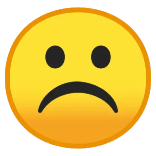 ☹ 2203da80 表情符号, 难过, 黄色, 脸, 表情 telegram sticker