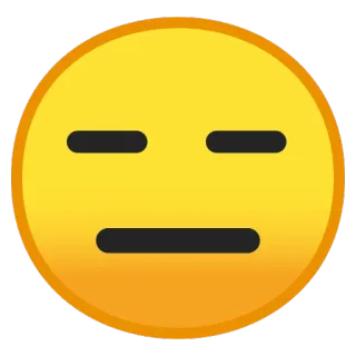 😑 43a8112c 表情符号, 面无表情, 中性, 黄色, 脸 telegram sticker