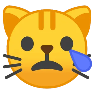 😿 58a22ded 猫, 表情符号, 难过, 哭泣, 动物 telegram sticker