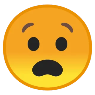 😧 5a93db7b 表情符号, 震惊, 惊讶, 脸, 黄色 telegram sticker