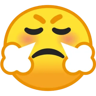 😤 68782b9b 生气, 表情符号, 沮丧, 蒸汽, 生气, 难过 telegram sticker