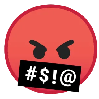 🤬 72d3fed6 #$!@ 生气, 表情符号, 脏话, 审查 telegram sticker