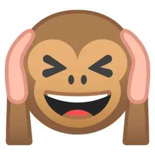🙉 9ebdc873 猴子, 非礼勿听, 表情符号, 动物, 表情包 telegram sticker
