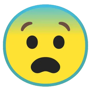 😨 aa3c750f 表情符号, 担心, 担忧, 震惊, 黄色, 脸 telegram sticker