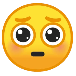 🥺 ecd11d6d 表情符号, 可爱, 恳求, 眼睛, 悲伤, 黄色, 脸红 telegram sticker