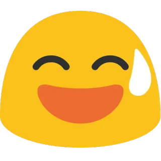 😅 318c1c38 อีโมจิ, เหงื่อ, ประหม่า, มีความสุข, ยิ้ม, สีเหลือง telegram sticker