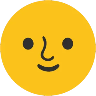 🌝 418a1064 อีโมจิ, ใบหน้า, เรียบง่าย, สีเหลือง, การ์ตูน telegram sticker