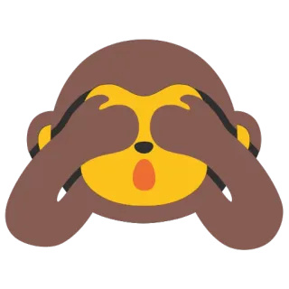 🙈 87f8ddbe ลิง, ปิดหู, อีโมจิ, สัตว์ telegram sticker
