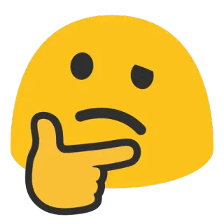 🤔 8de06dca คิด, อีโมจิ, ครุ่นคิด, คำถาม, สงสัย, การใคร่ครวญ telegram sticker