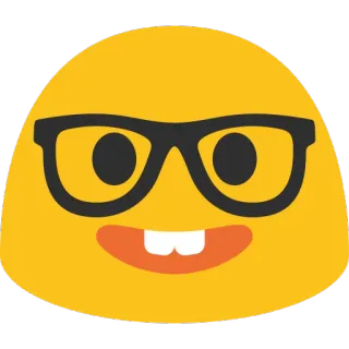 🤓 989ad00d อีโมจิ, เนิร์ด, แว่นตา, ยิ้ม, ฟัน telegram sticker