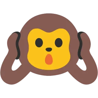 🙉 e95db130 ลิง, ปิดหู, อิโมจิ, เอป, สัตว์, ปิดตา, ปิดปาก telegram sticker