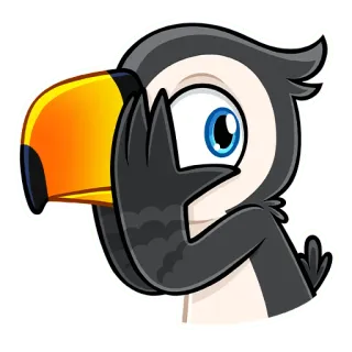 🤭 0098ad74 тукан, птица, мультфильм, наклейка, милый, подглядывать, прятаться, смотреть telegram sticker