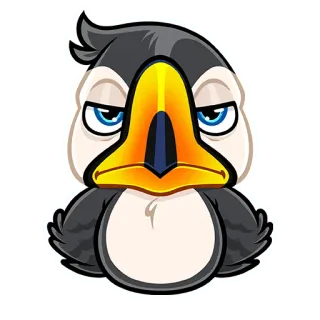 😠 ab5679e8 тупик, птица, животное, мультфильм, милый, наклейка telegram sticker
