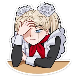 🤦‍♀ 28f78eec anime, maid, disappointed, sad, crying, despair, frustration telegram sticker