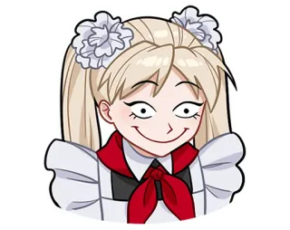 ☺ 426d9c43 anime, maid, blonde hair, creepy, funny, expression telegram sticker