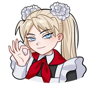 👌 b5b026df anime, maid, cute, blond, okay, gesture telegram sticker