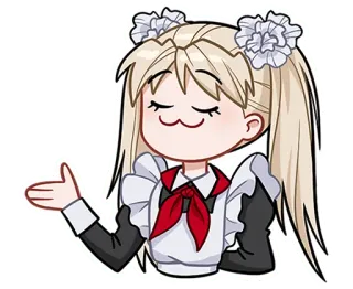 🙅‍♂ c038590c anime, chibi, maid, cute, cartoon, character, blond telegram sticker