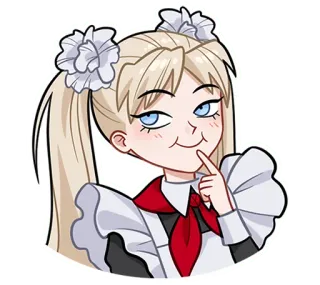 🤔 f8e54af8 anime, girl, maid, cartoon, blonde, cute telegram sticker
