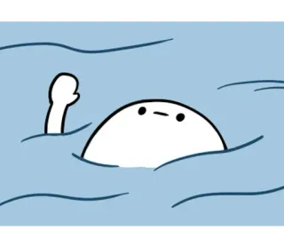 🥚 50afb2d5 ว่ายน้ำ, จมน้ำ, ช่วยเหลือ, น้ำ, การ์ตูน, ตื่นตระหนก, ทะเล telegram sticker