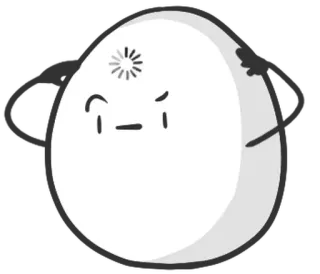 🥚 7add6e93 ไข่, รำคาญ, การ์ตูน, สีหน้า, สีขาว telegram sticker