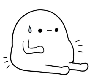 🥚 7dcd9558 บล็อบ, เหงื่อ, การ์ตูน, เครียด, เหนื่อย, กังวล telegram sticker