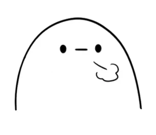 🥚 ba892c9f บล็อบ, ขาว, น่ารัก, การ์ตูน, หน้า, เรียบง่าย, มีม telegram sticker